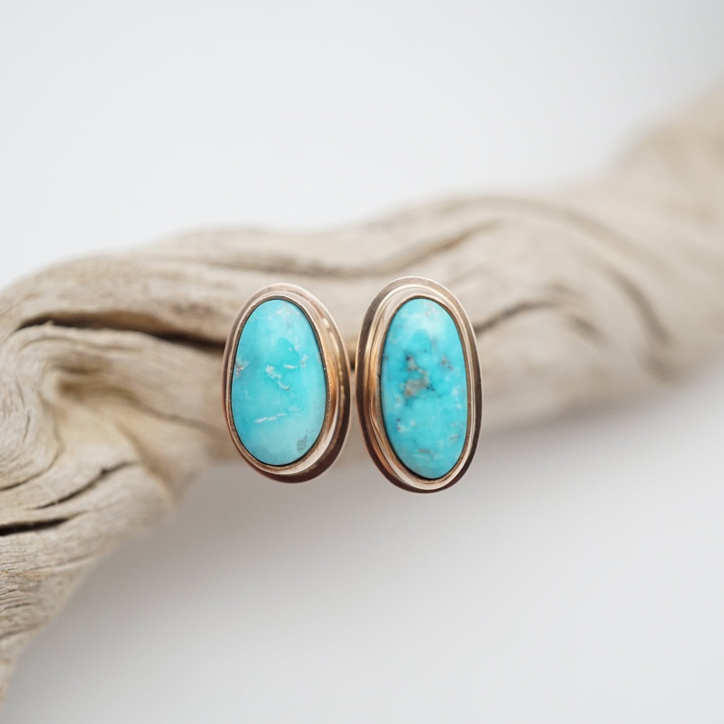 kingman turquoise + 14k goldfill studs - Lumenrose