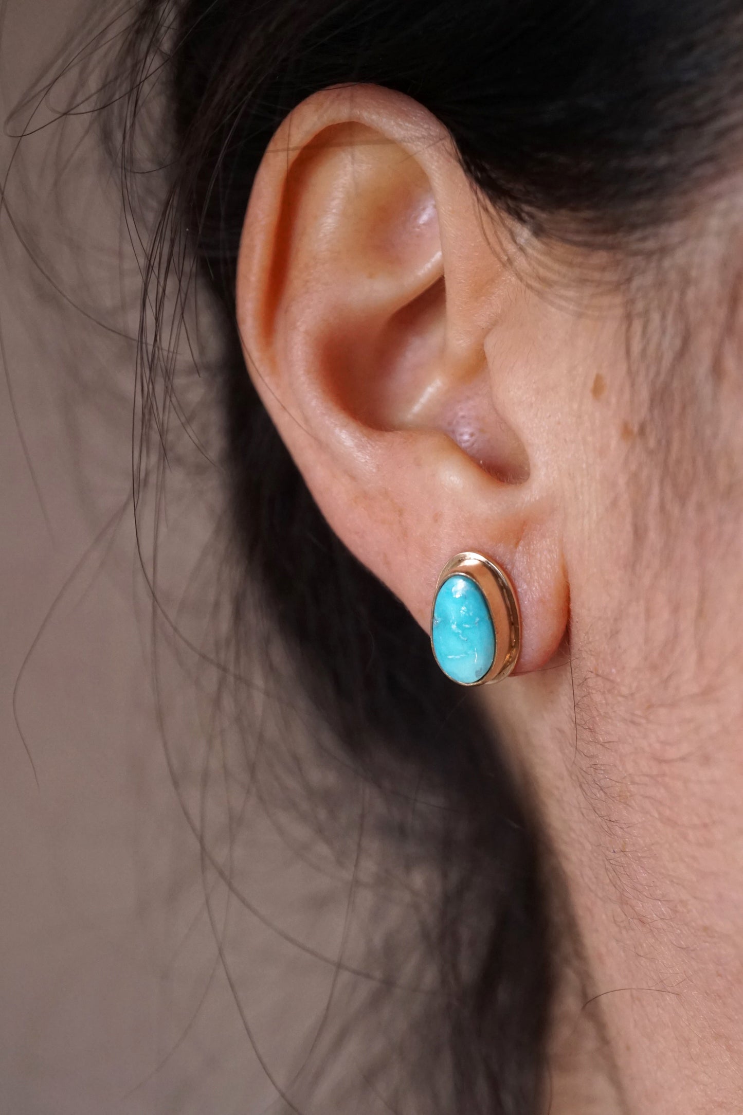 kingman turquoise + 14k goldfill studs - Lumenrose