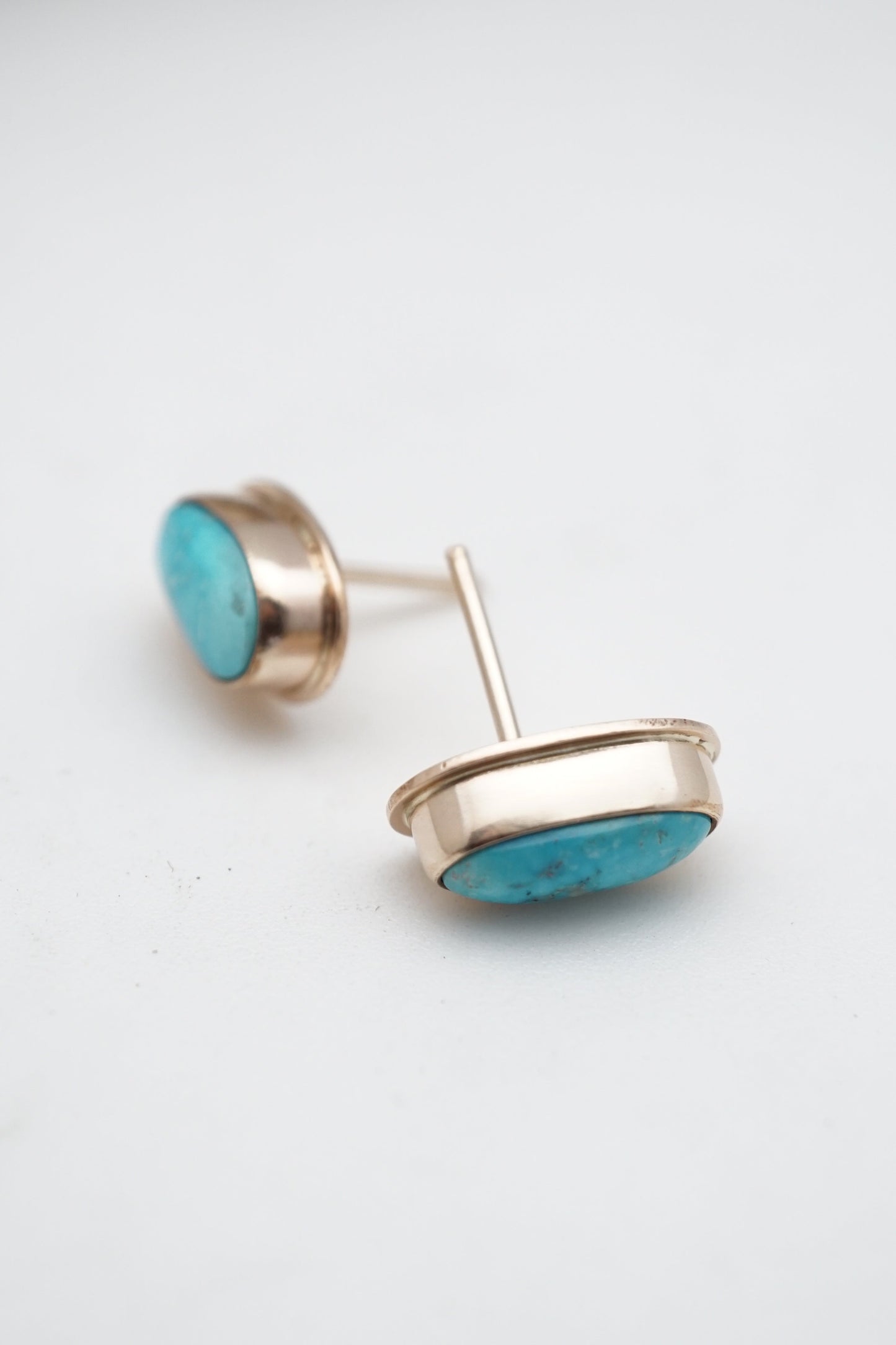 kingman turquoise + 14k goldfill studs - Lumenrose