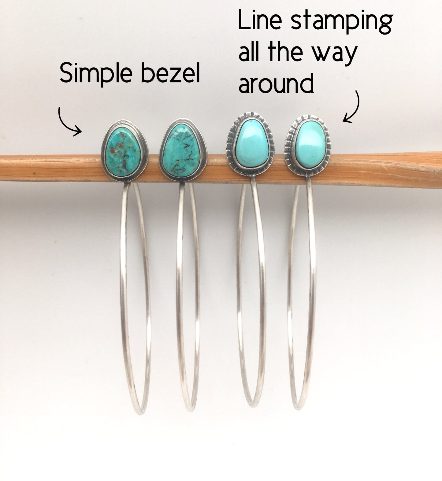 kingman turquoise custom hoop listing - Lumenrose