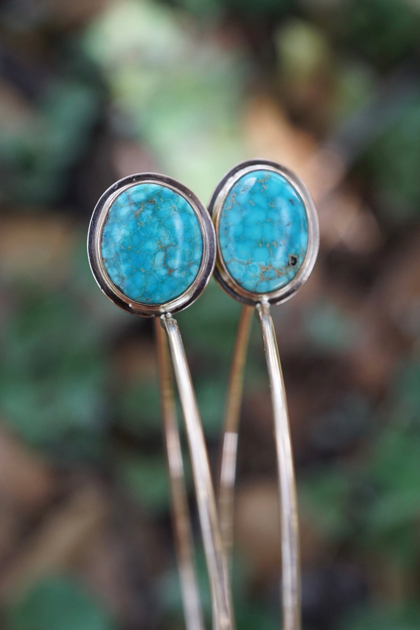 kingman turquoise hoops in 14k goldfill - Lumenrose
