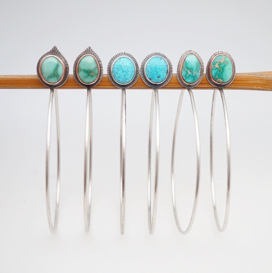 kingman turquoise lumenrose hoops - Lumenrose