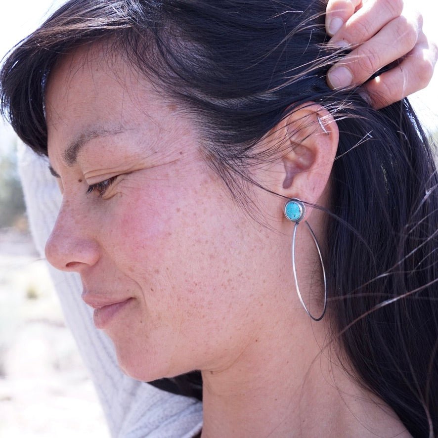 kingman turquoise lumenrose hoops - Lumenrose