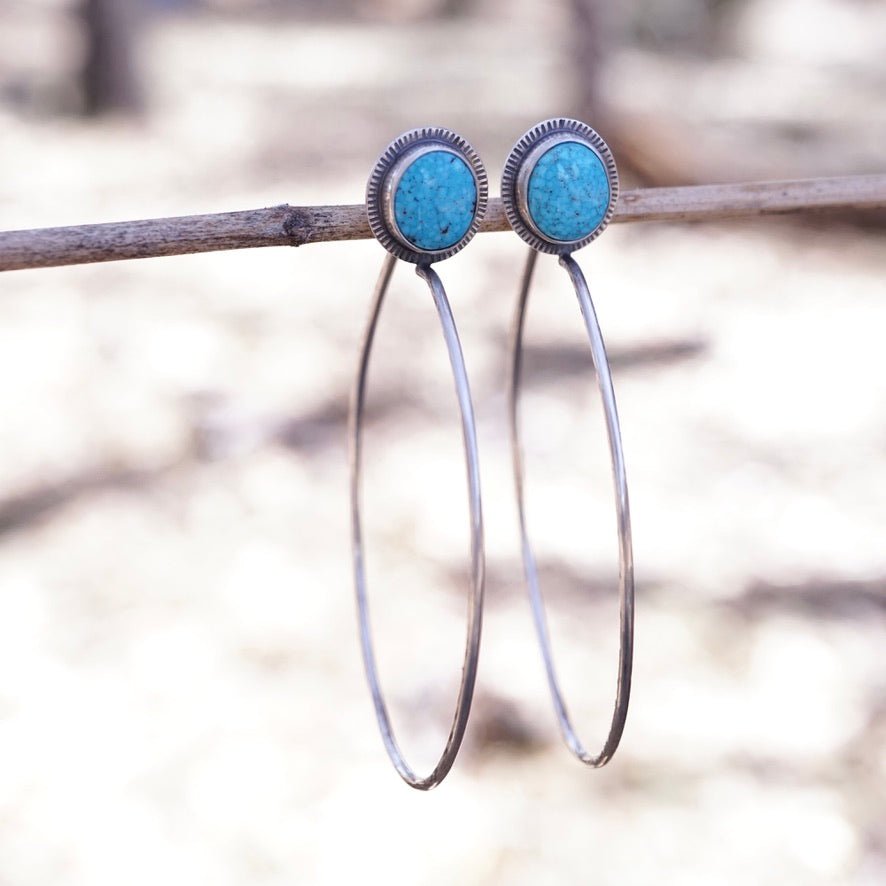 kingman turquoise lumenrose hoops - Lumenrose
