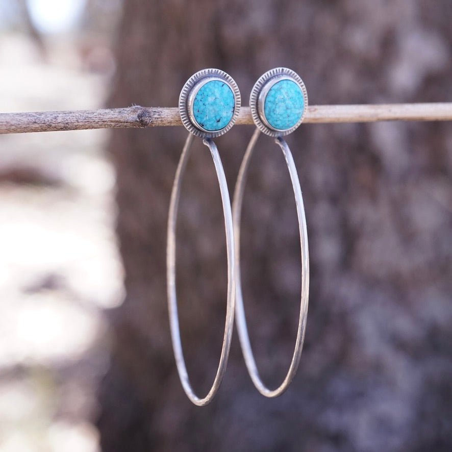 kingman turquoise lumenrose hoops - Lumenrose