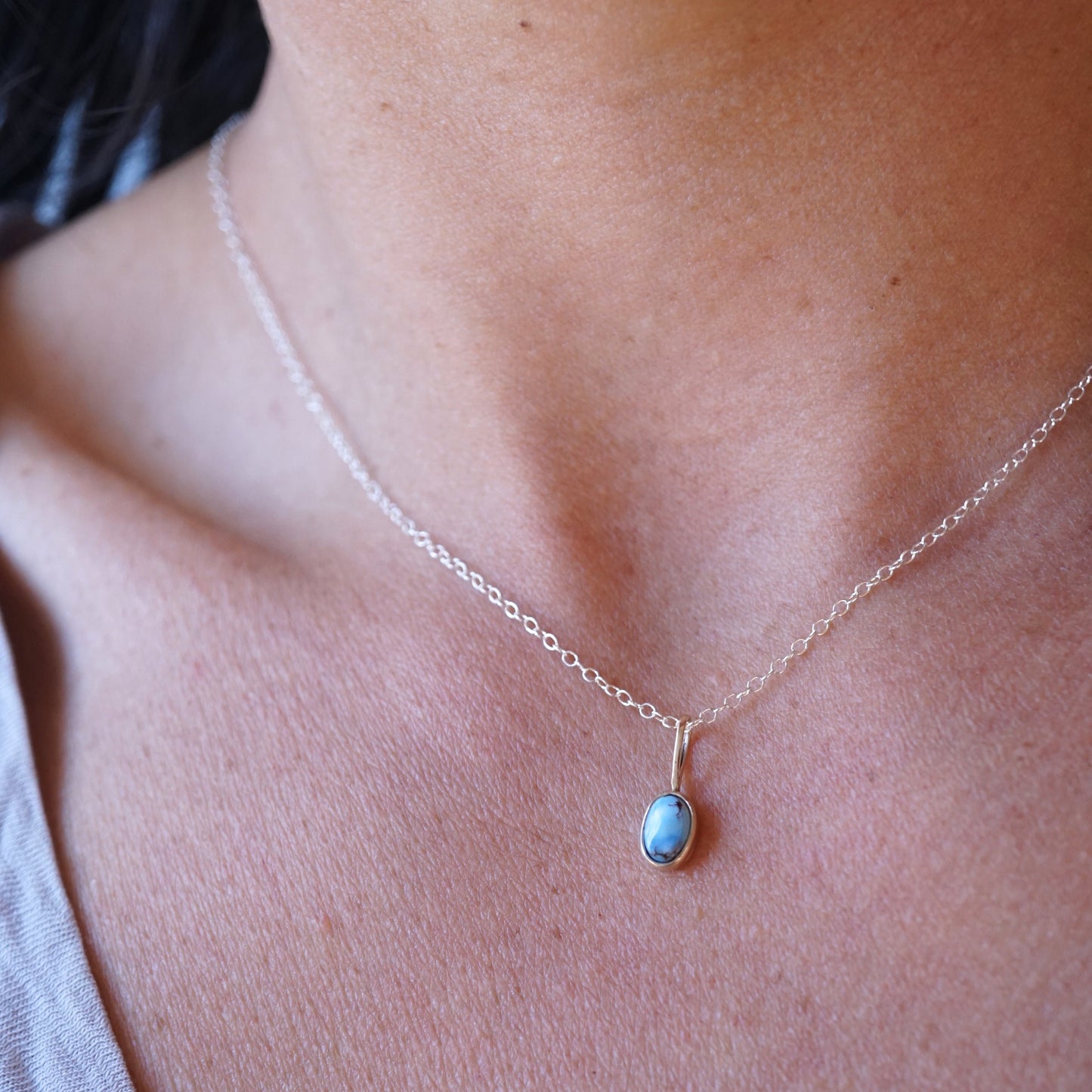 lavender turquoise pendant in 14k gold + silver - NO CHAIN INCLUDED - Lumenrose