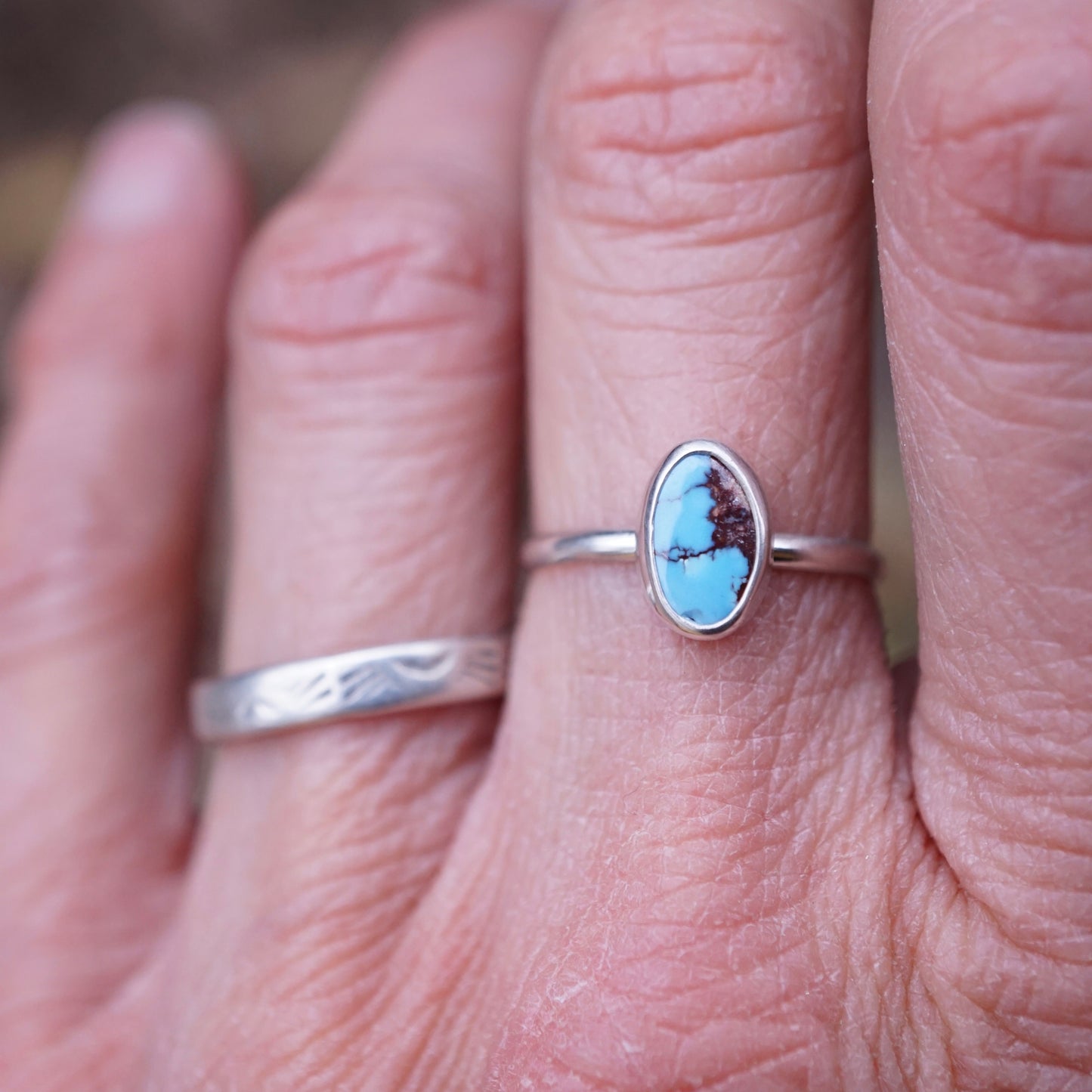 lavender turquoise stacking ring - size 6 - Lumenrose