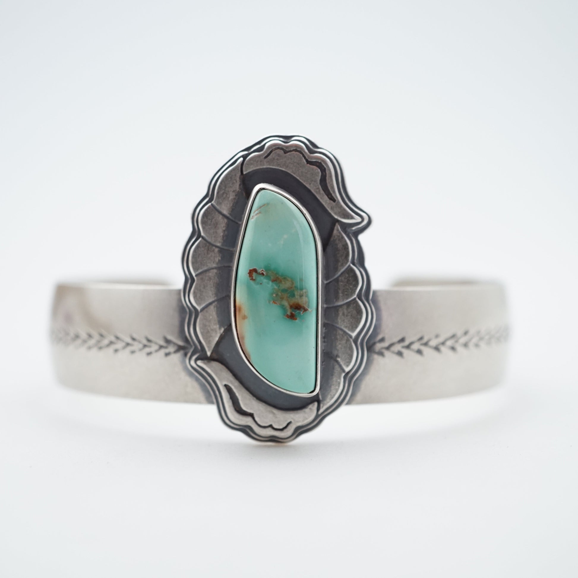 layered floral cheyenne turquoise cuff - Lumenrose