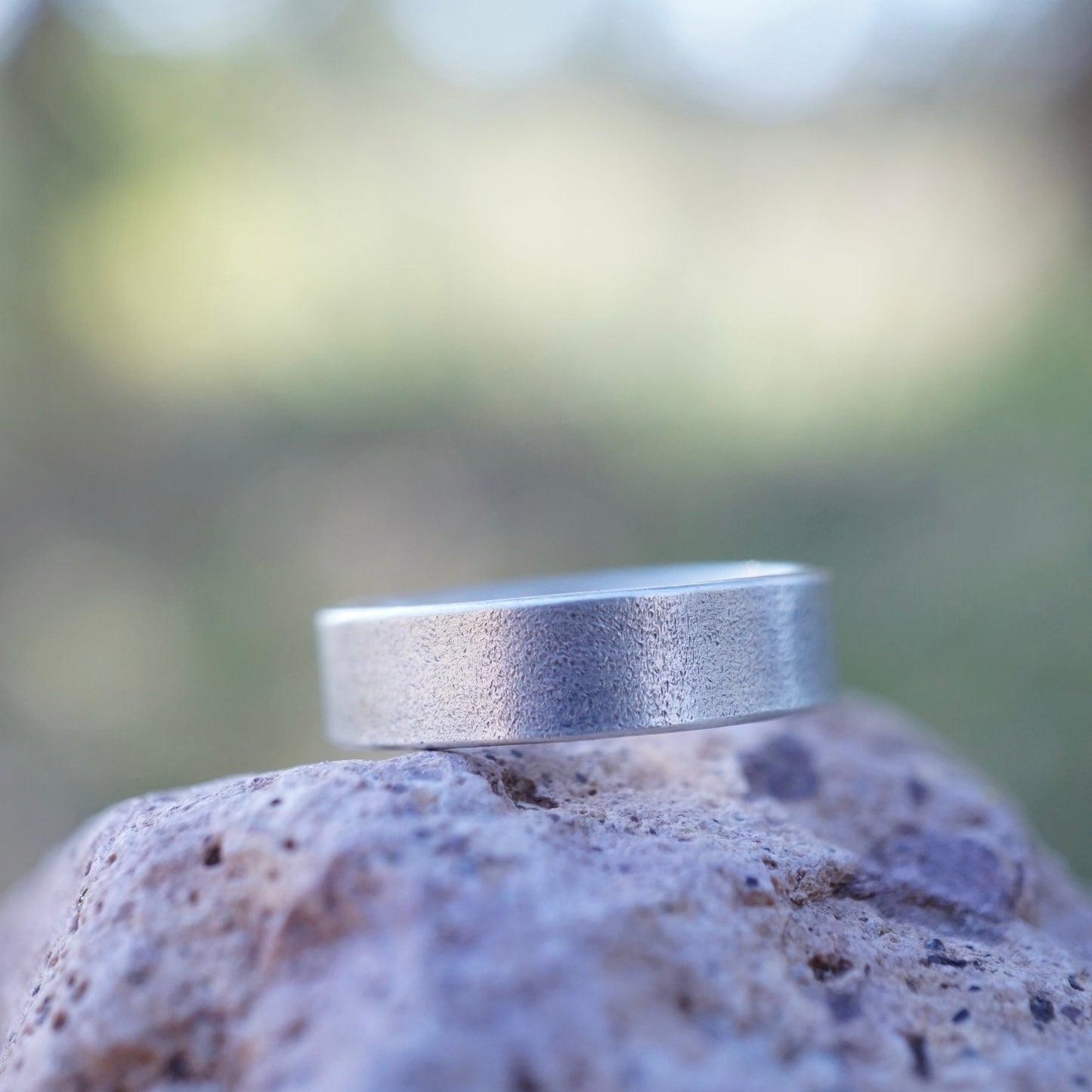 lightly textured silver ring band - size 5.5 - Lumenrose