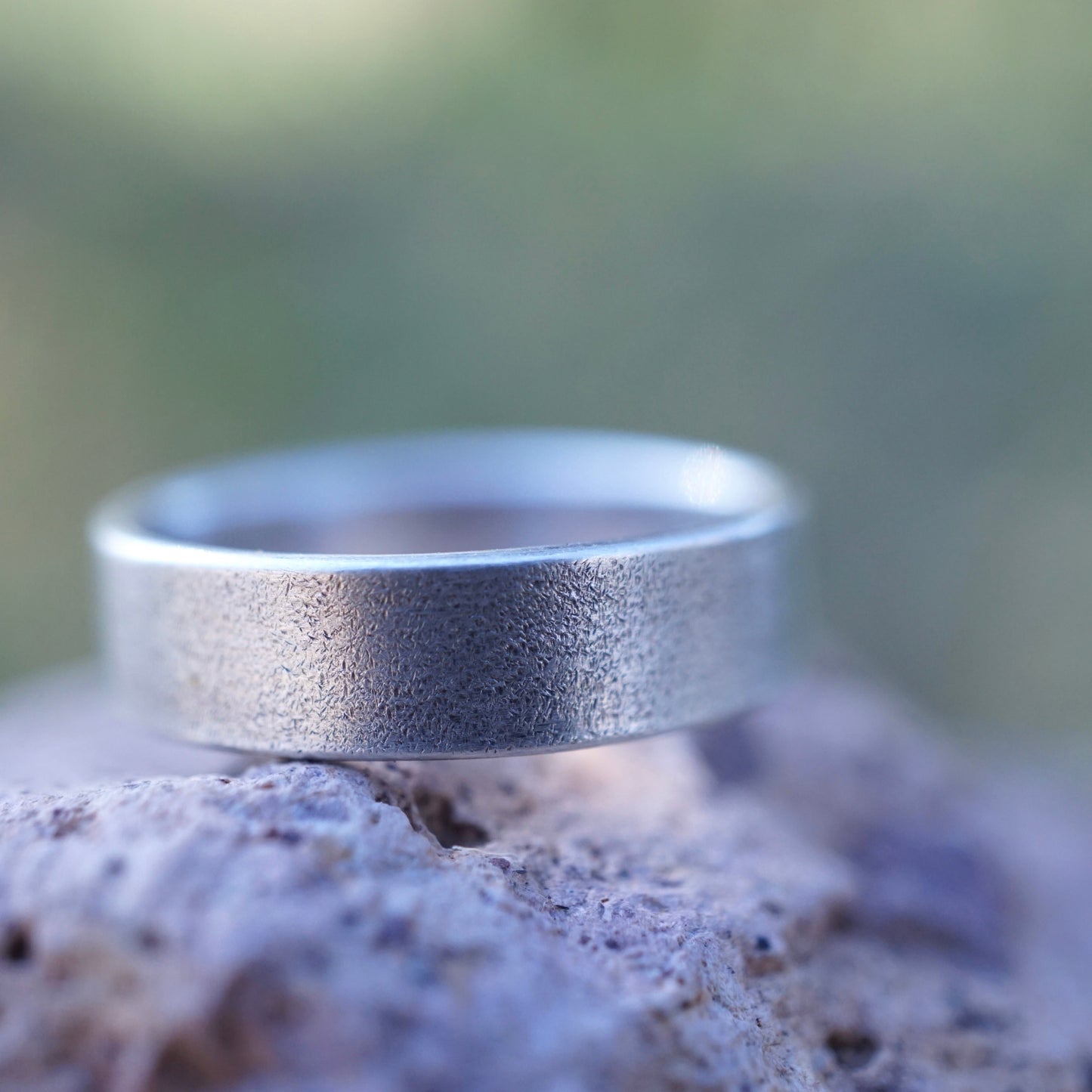 lightly textured silver ring band - size 5.5 - Lumenrose