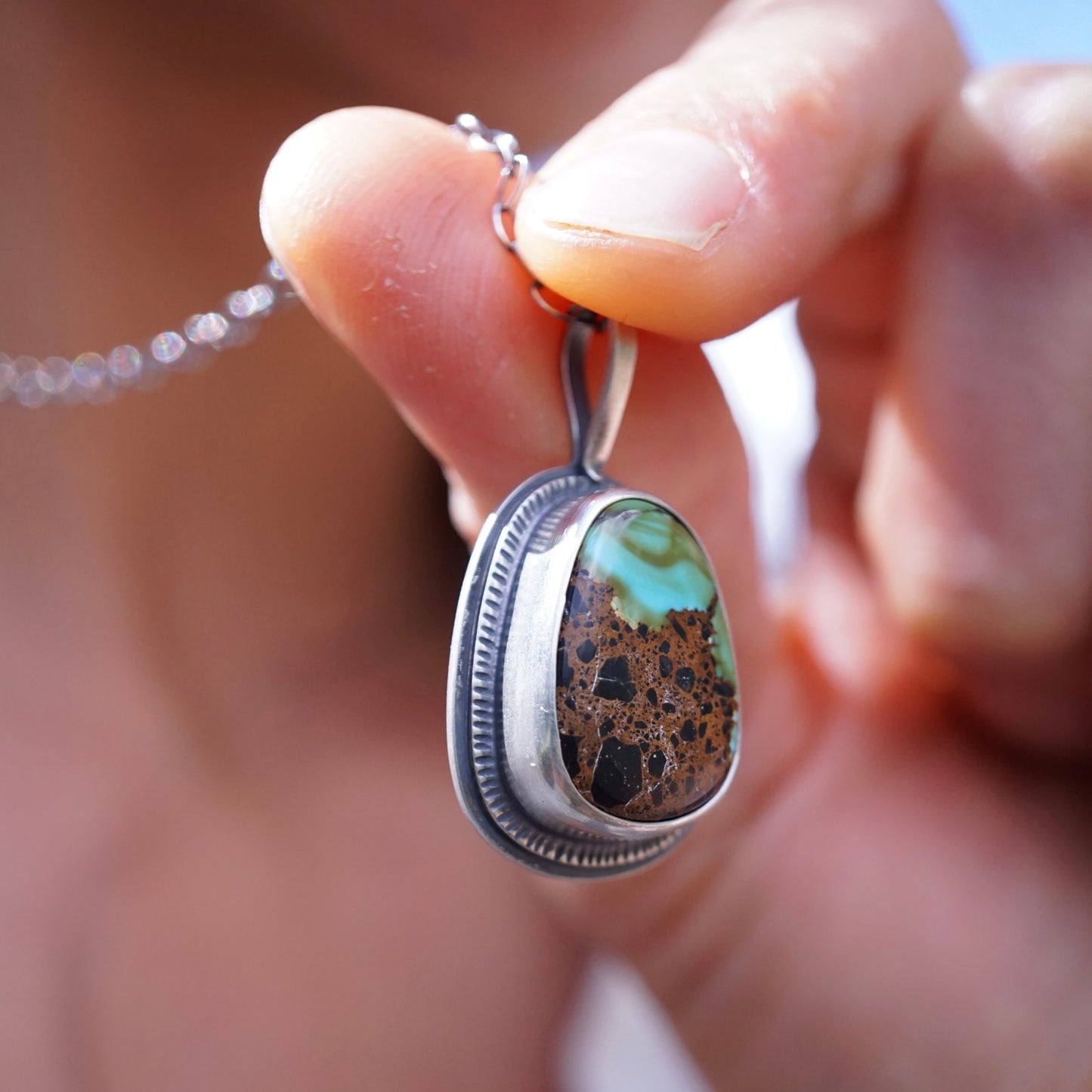 "like the northern lights" sierra nevada turquoise necklace - Lumenrose