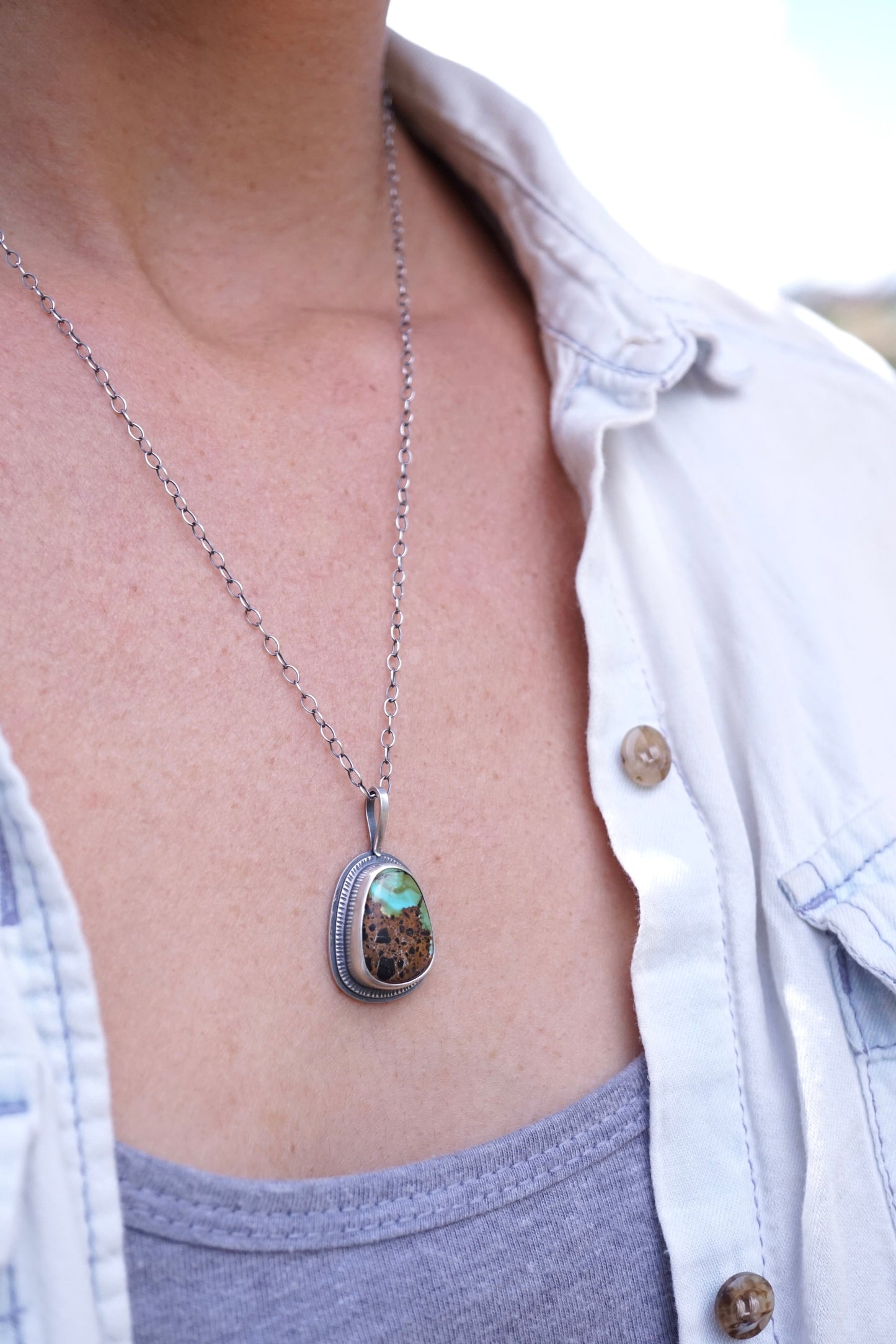 "like the northern lights" sierra nevada turquoise necklace - Lumenrose