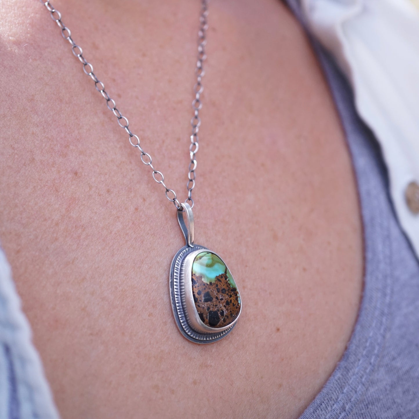 "like the northern lights" sierra nevada turquoise necklace - Lumenrose