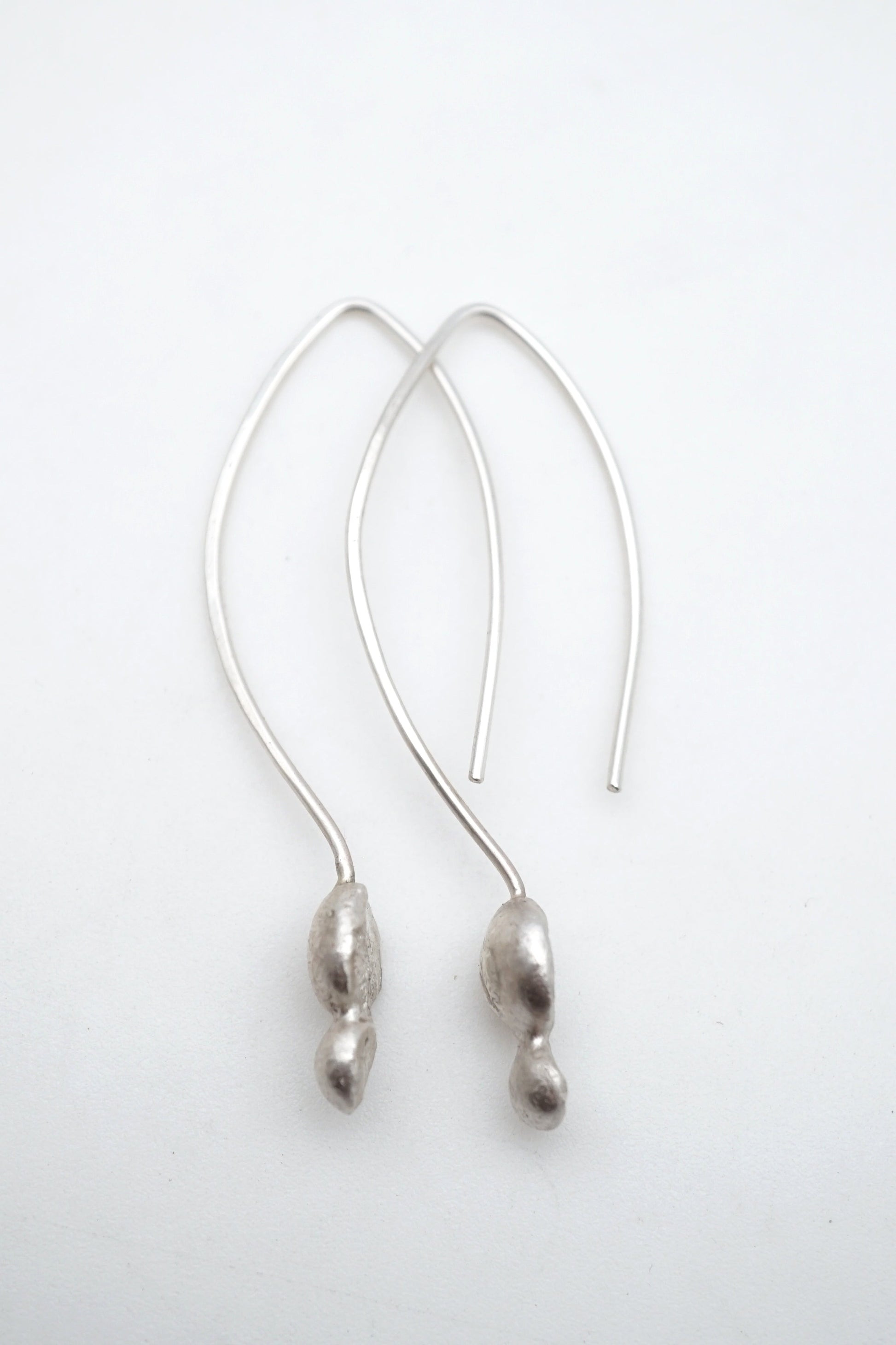 liquid silver double drop dangle earrings - Lumenrose