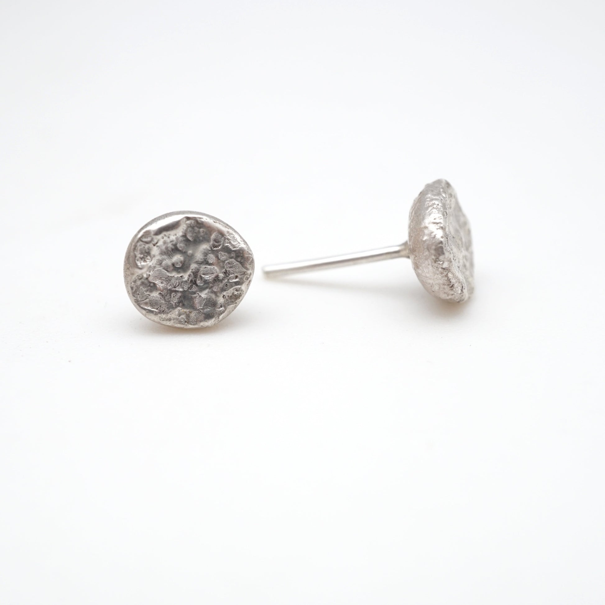 liquid silver drop studs - large - Lumenrose