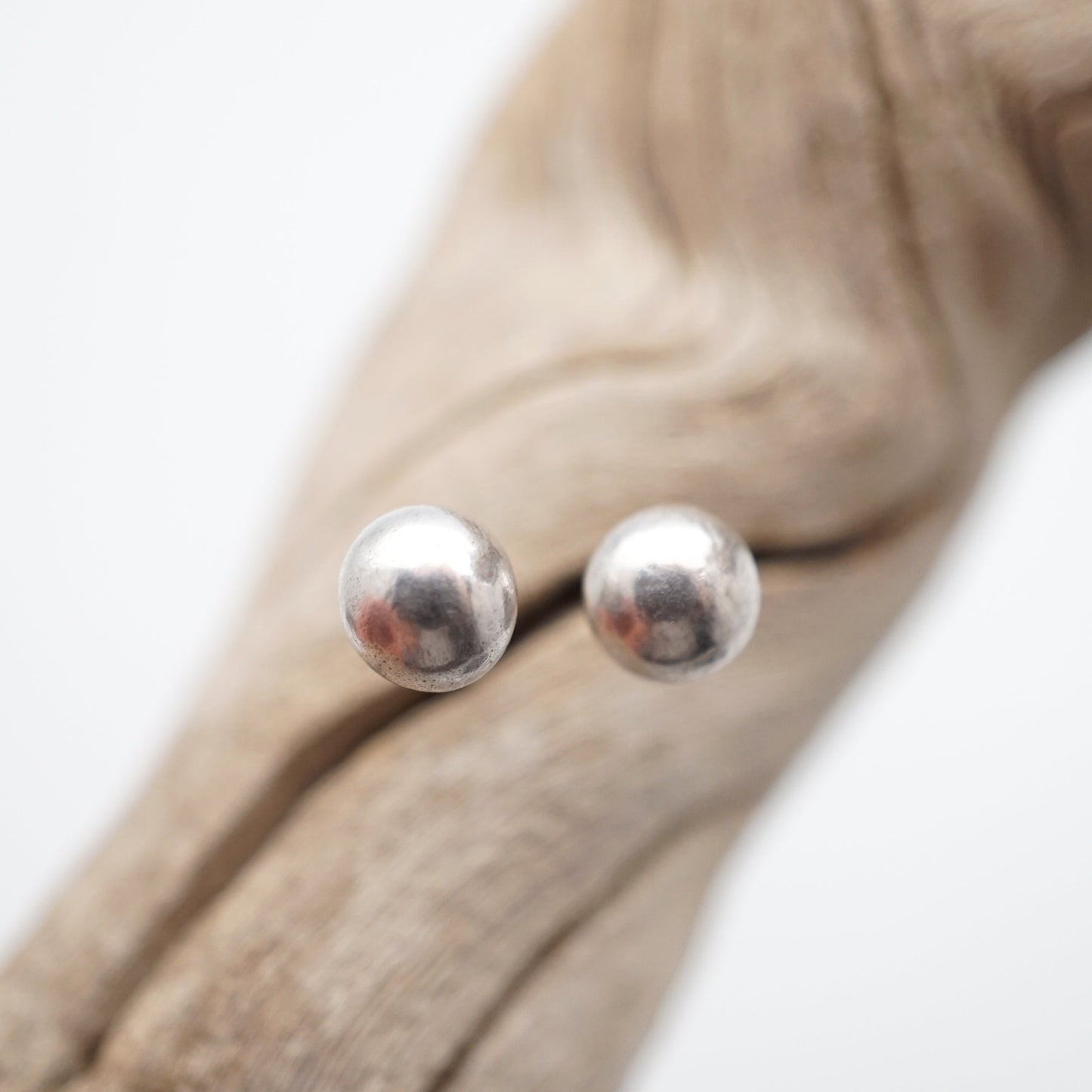 liquid silver drop studs - small - Lumenrose
