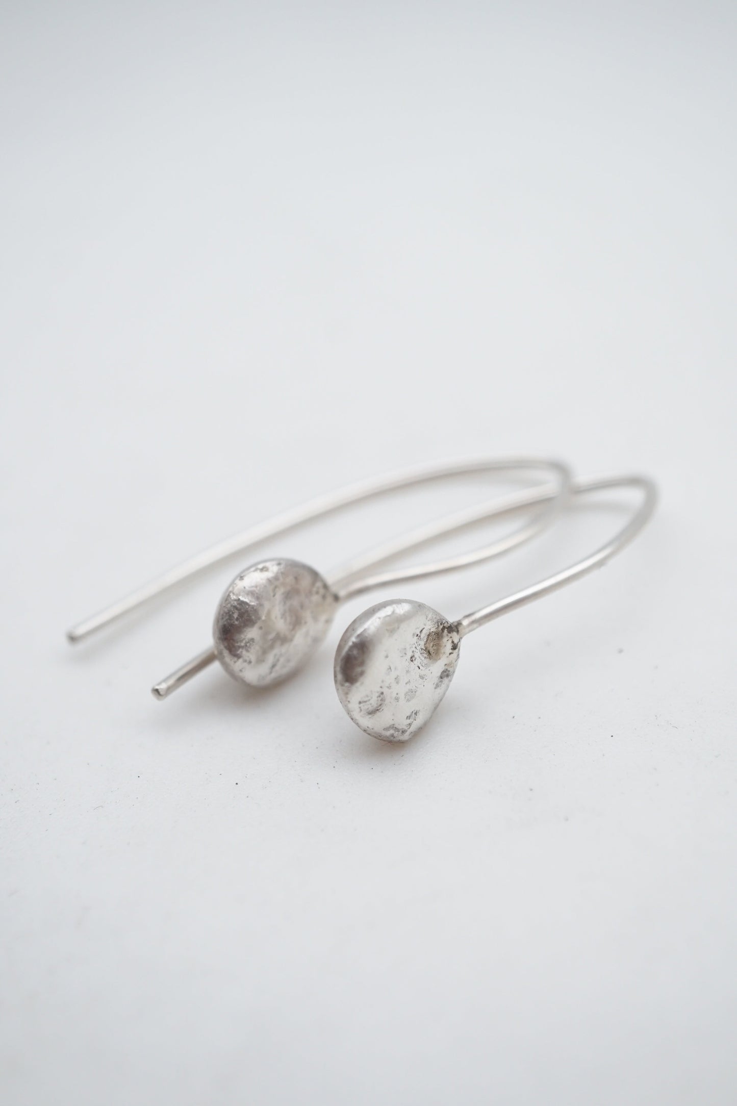 liquid silver single drop dangle earrings - Lumenrose