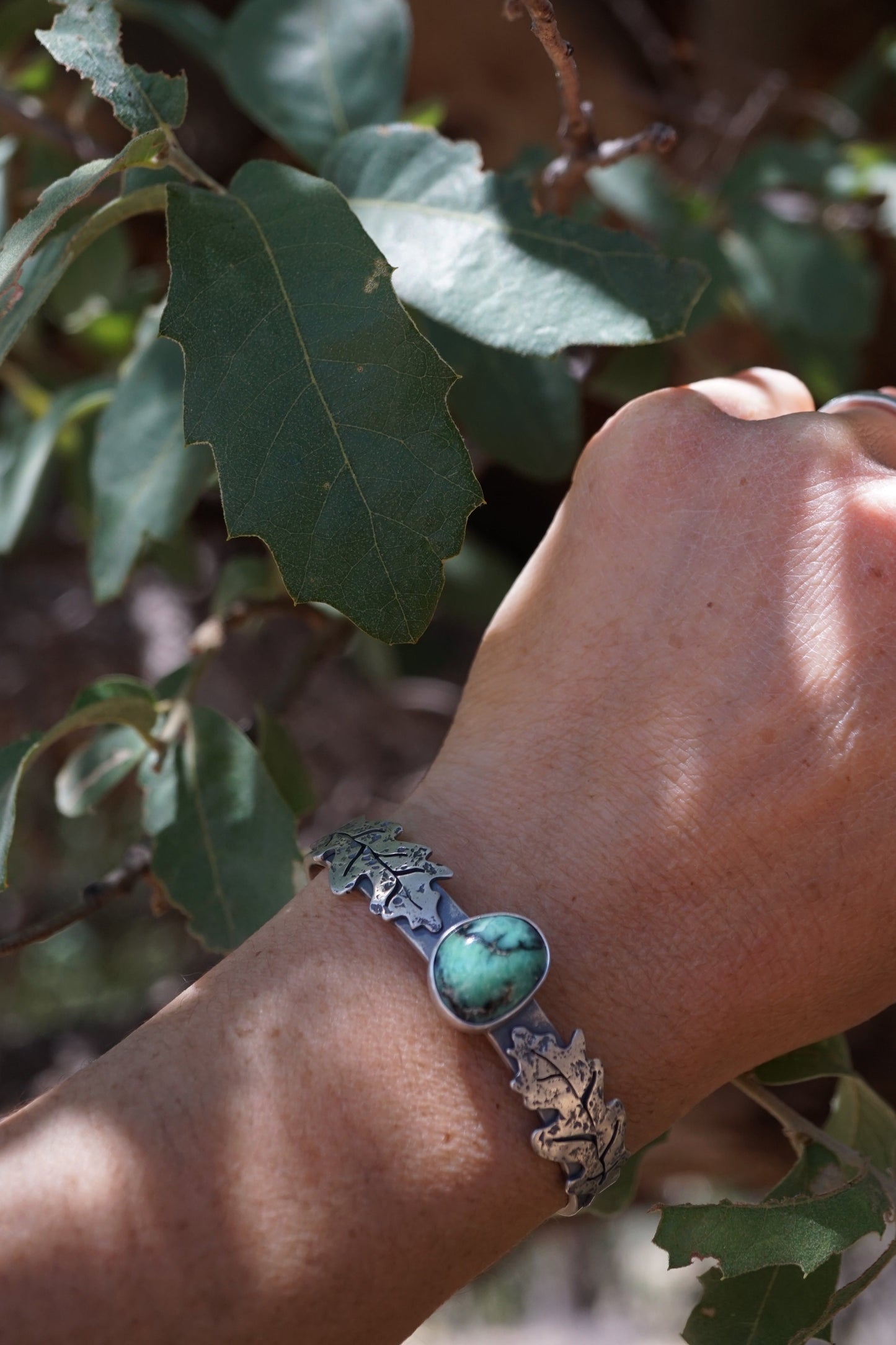 new lander chalcosiderite oak leaf cuff - xs/s - Lumenrose
