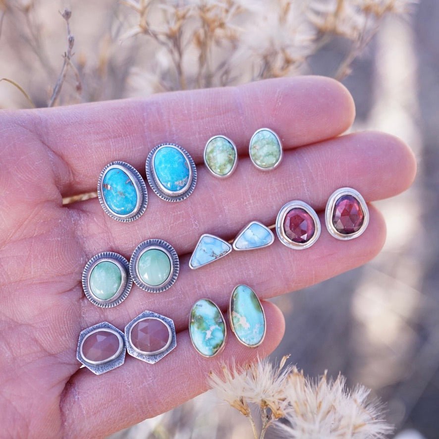 pale green emerald valley turquoise studs - Lumenrose