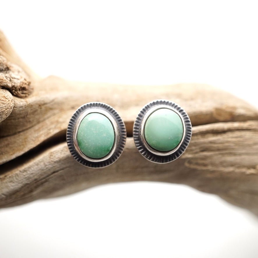 pale green emerald valley turquoise studs - Lumenrose