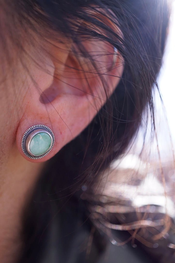 pale green emerald valley turquoise studs - Lumenrose