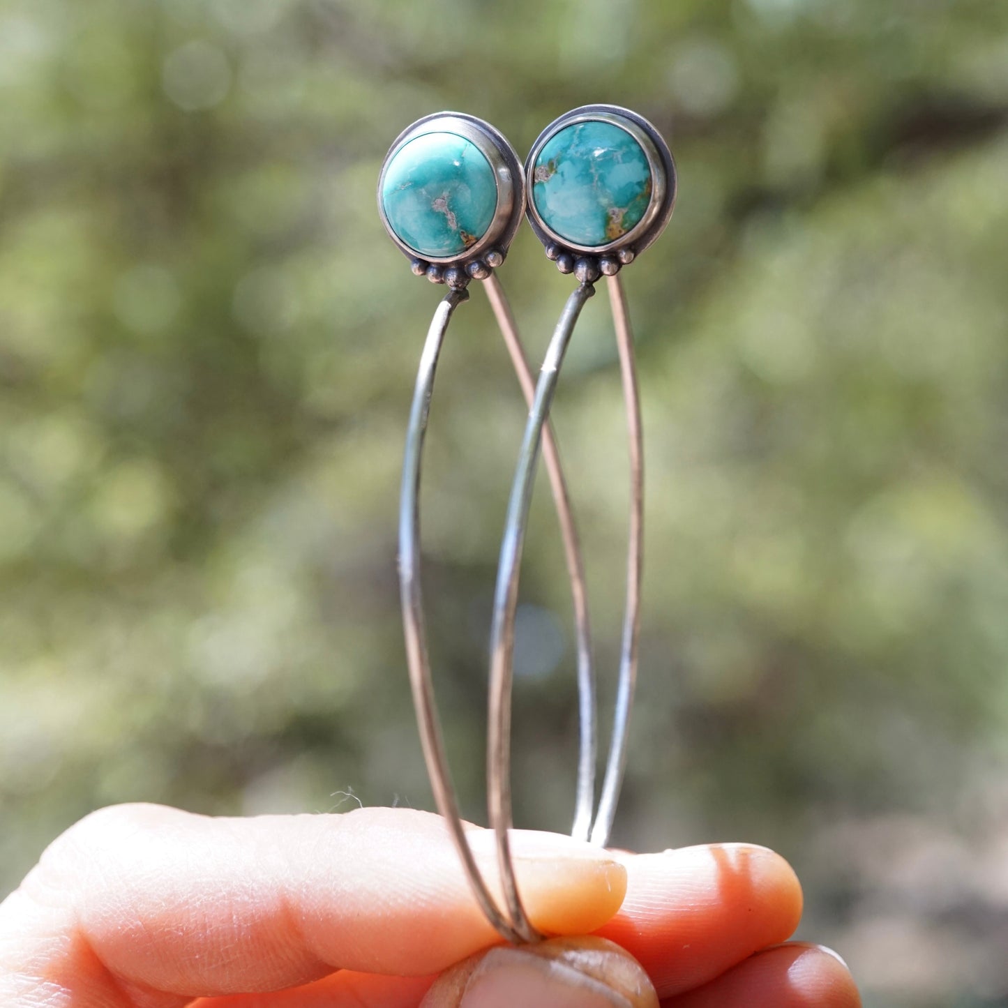 pastel blue verde valley turquoise hoops - Lumenrose