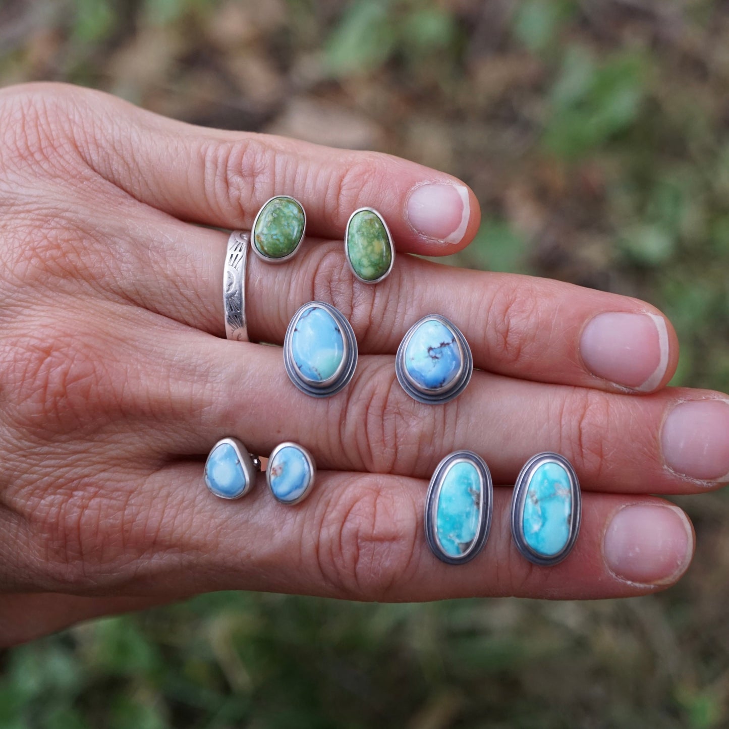 polychrome lavender teardrop studs - Lumenrose