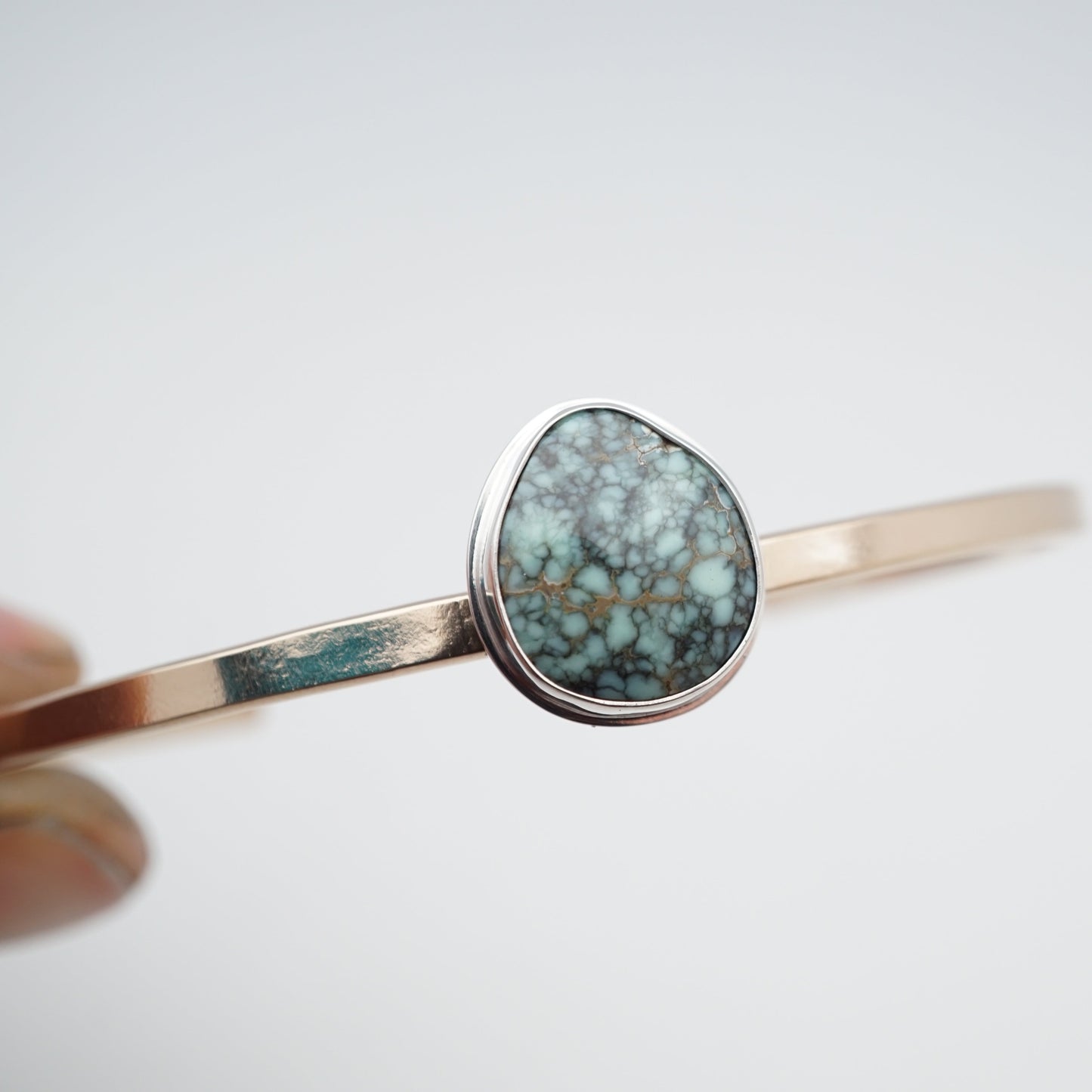 poseidon variscite + 14k goldfill cuff - large - Lumenrose