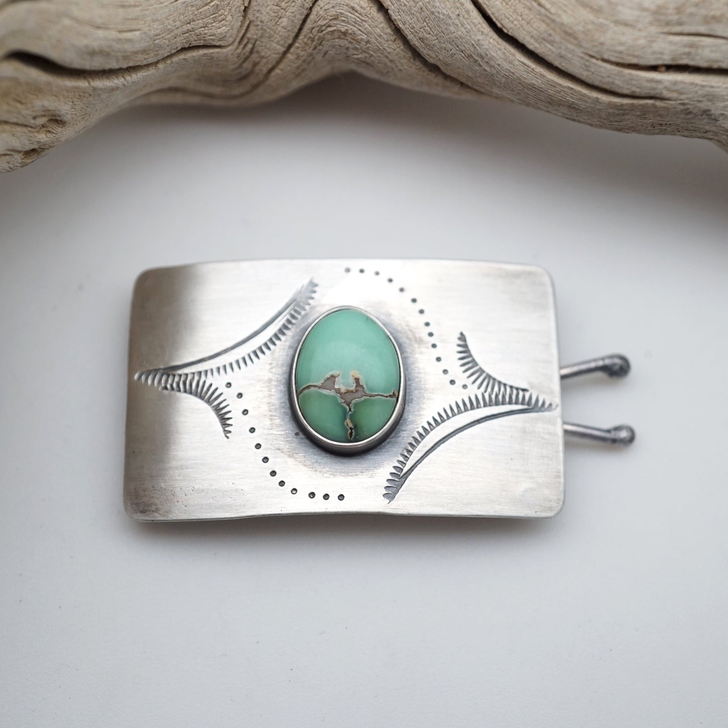 poseidon variscite hair barrette - Lumenrose