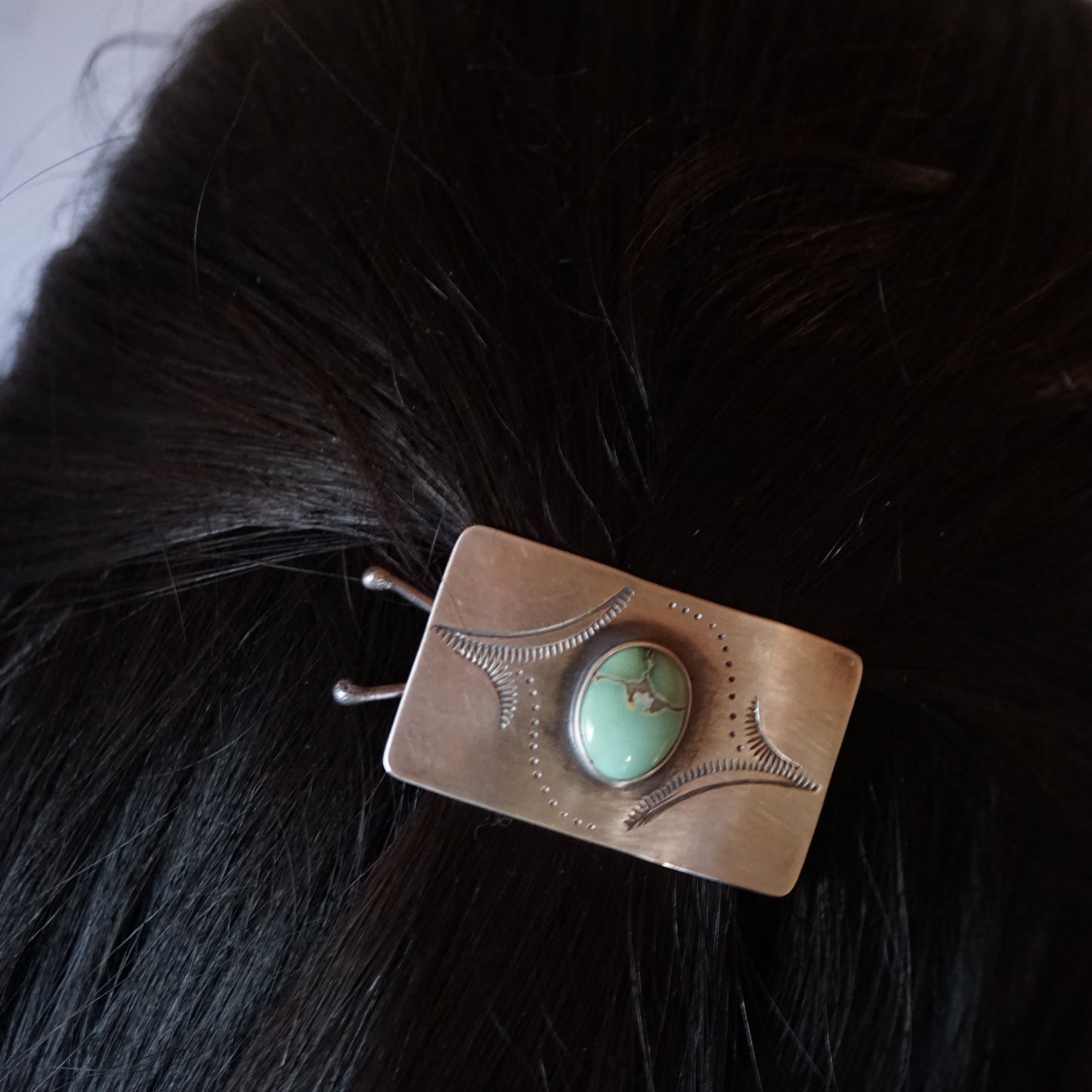 poseidon variscite hair barrette - Lumenrose
