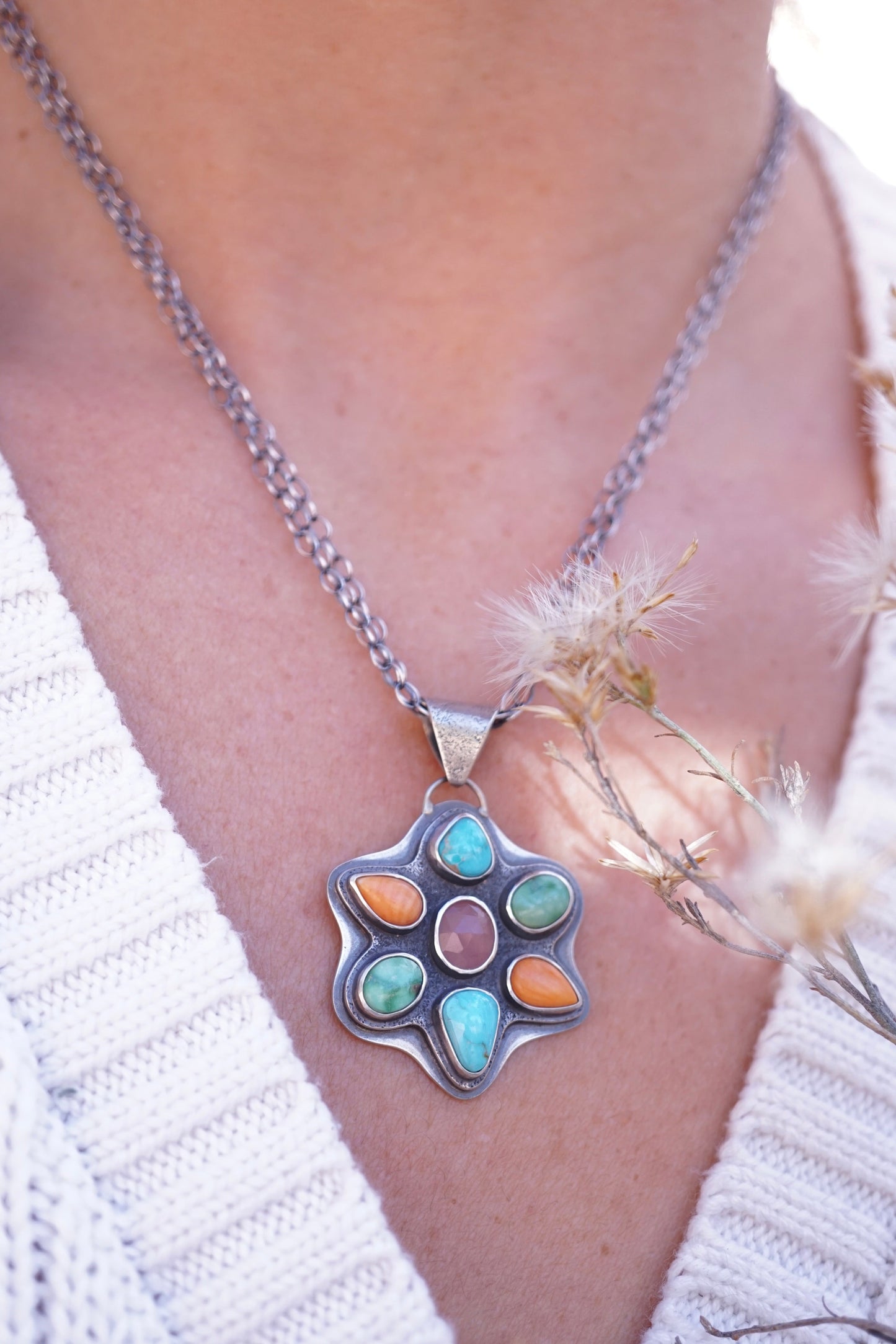 rainbow of stones necklace - Lumenrose