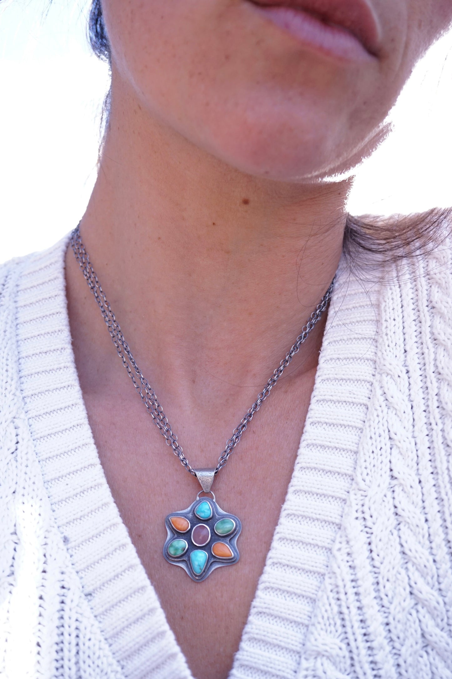 rainbow of stones necklace - Lumenrose
