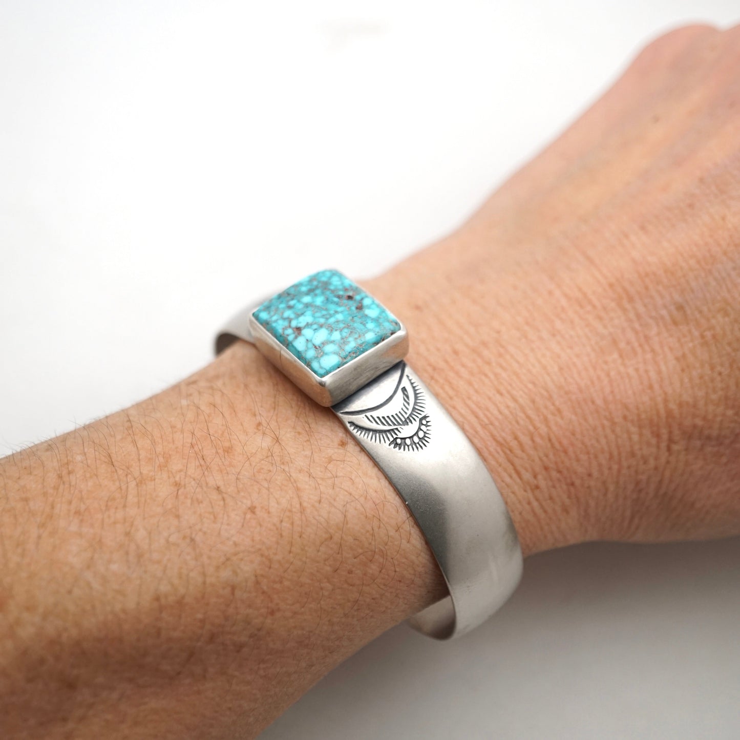 rectangle kingman turquoise cuff - Lumenrose