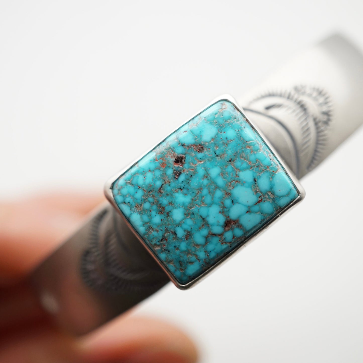rectangle kingman turquoise cuff - Lumenrose