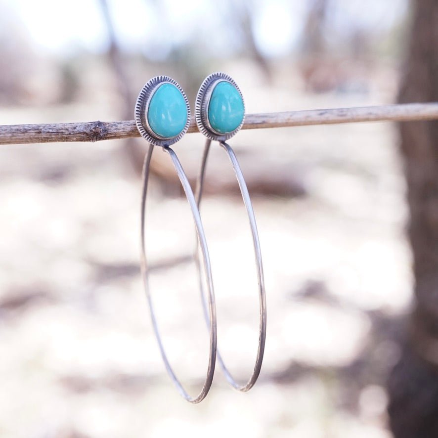 red mountain turquoise lumenrose hoops - Lumenrose