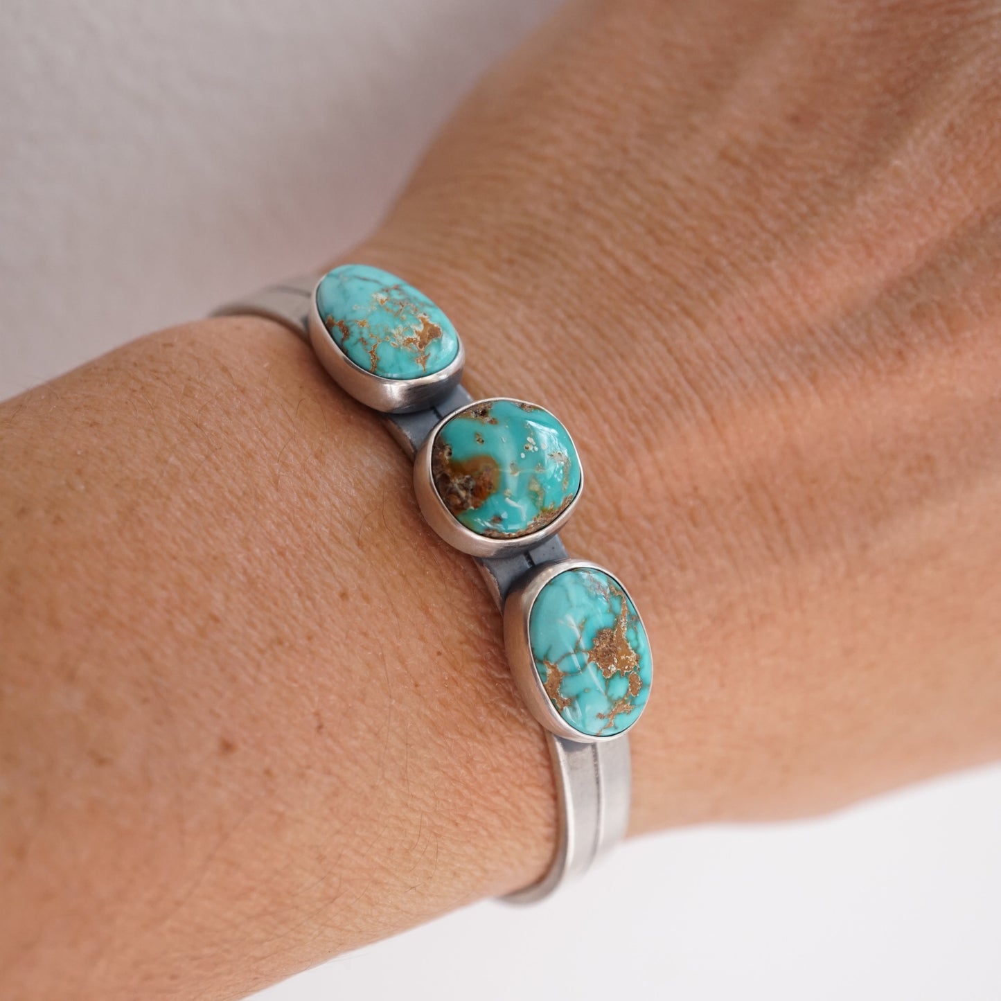royston turquoise 3 stone cuff - xs/s - Lumenrose