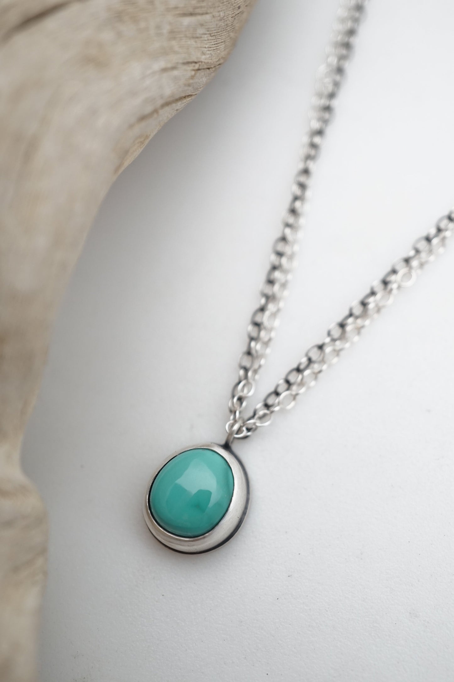 royston turquoise dainty necklace - 18" double chain - Lumenrose