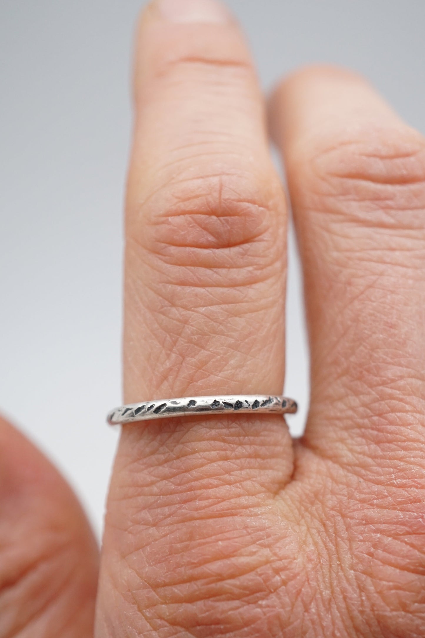 rustic textured stacking ring - size 7.5 - Lumenrose