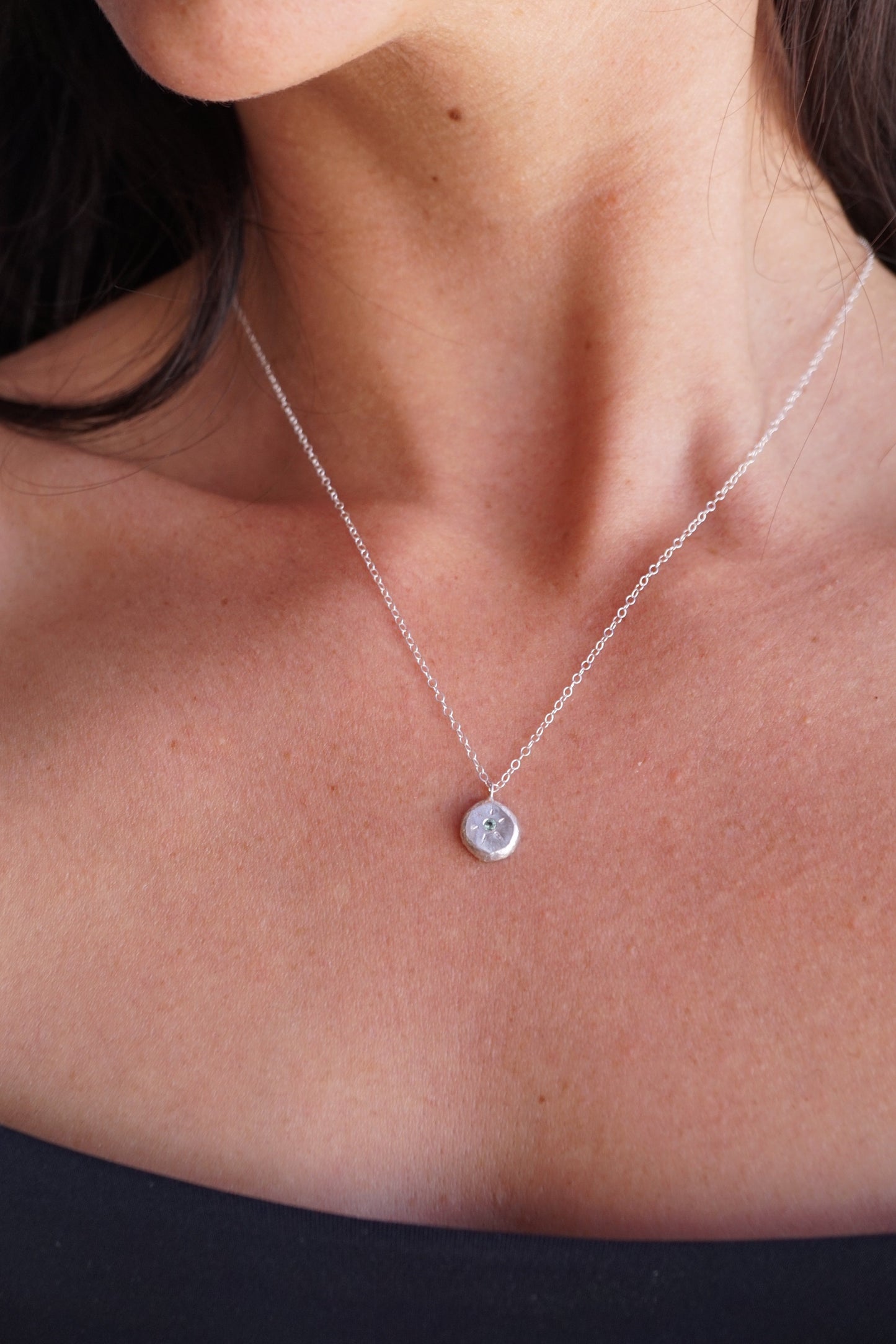 seafoam tourmaline sparkle necklace - Lumenrose