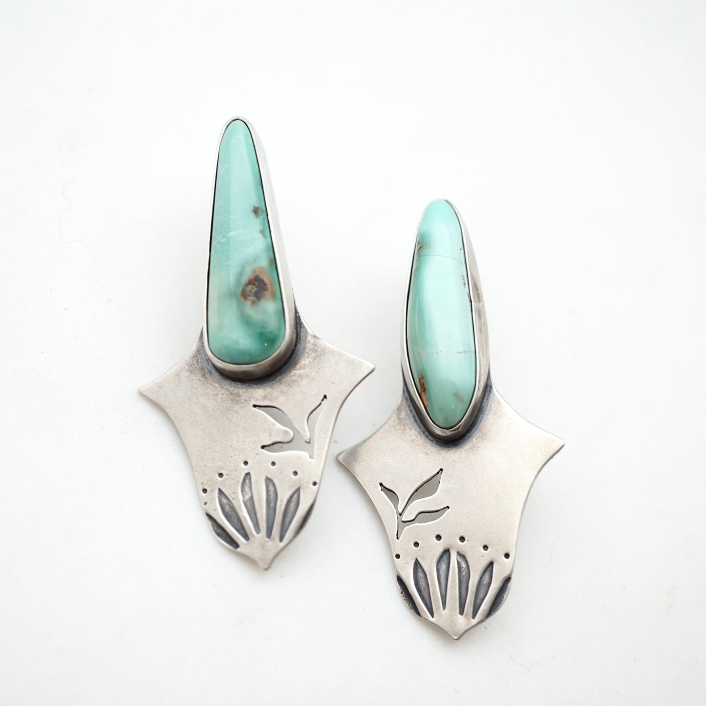 shield maiden studs with cheyenne turquoise - Lumenrose