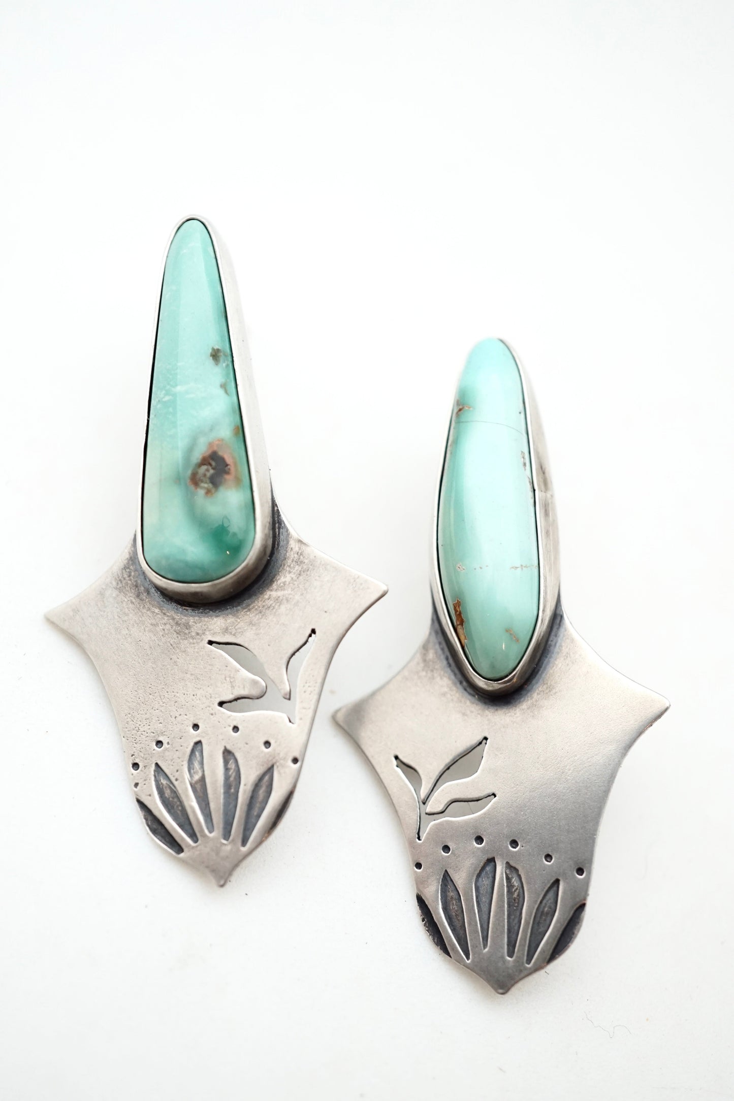 shield maiden studs with cheyenne turquoise - Lumenrose