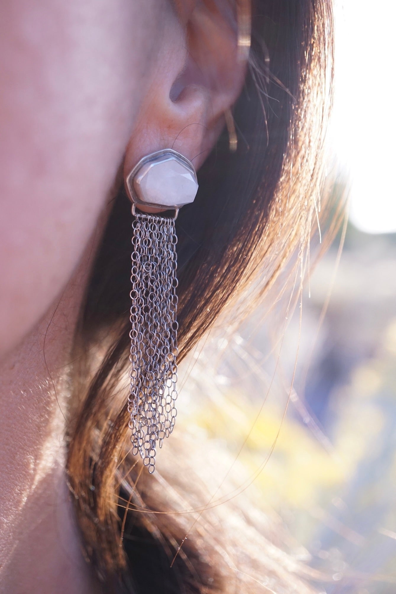 shimmer dangles with faceted moonstone + sterling silver - Lumenrose