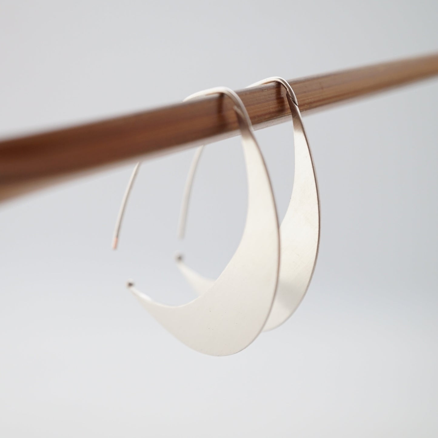 silver crescent earrings - Lumenrose