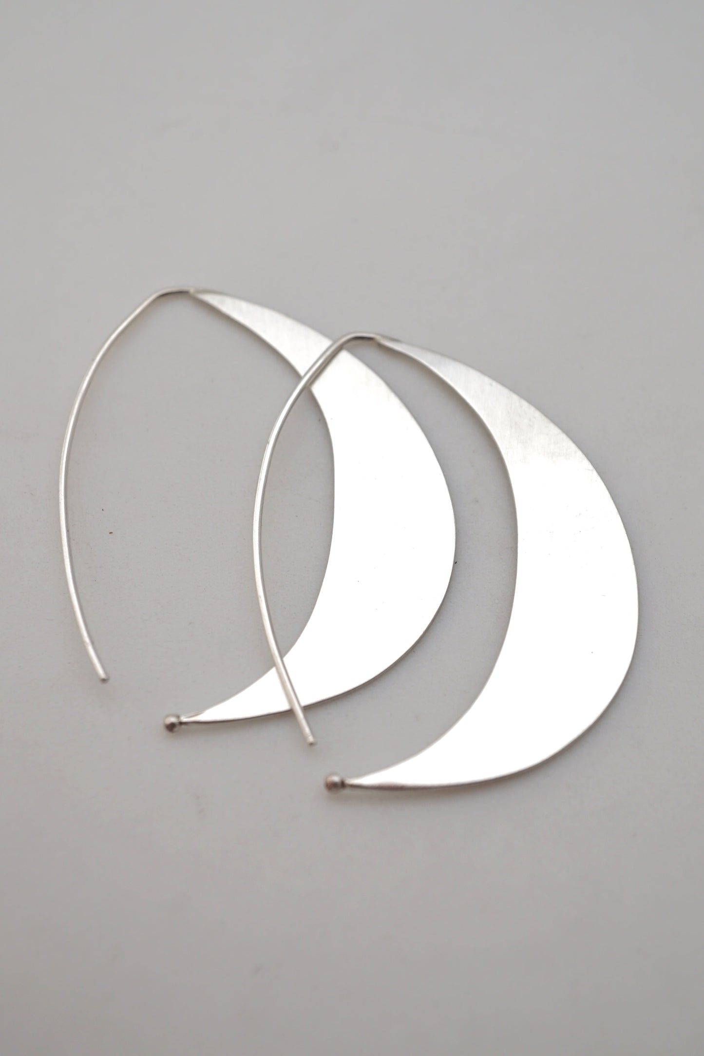 silver crescent earrings - Lumenrose