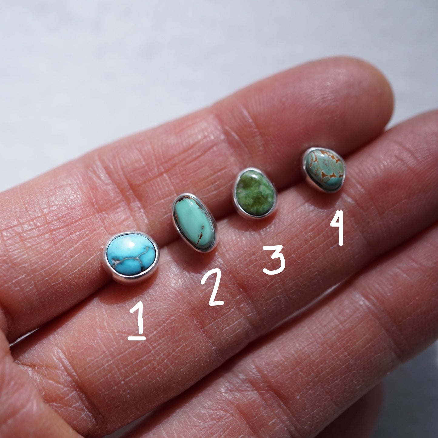 single turquoise stud earrings - Lumenrose