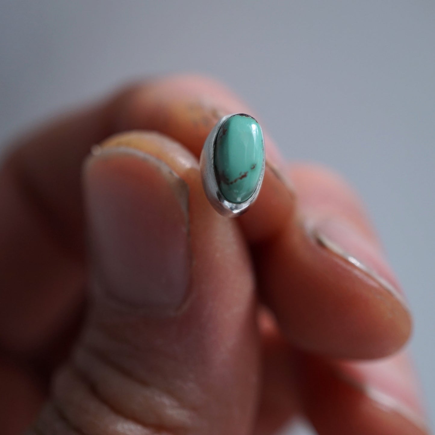 single turquoise stud earrings - Lumenrose