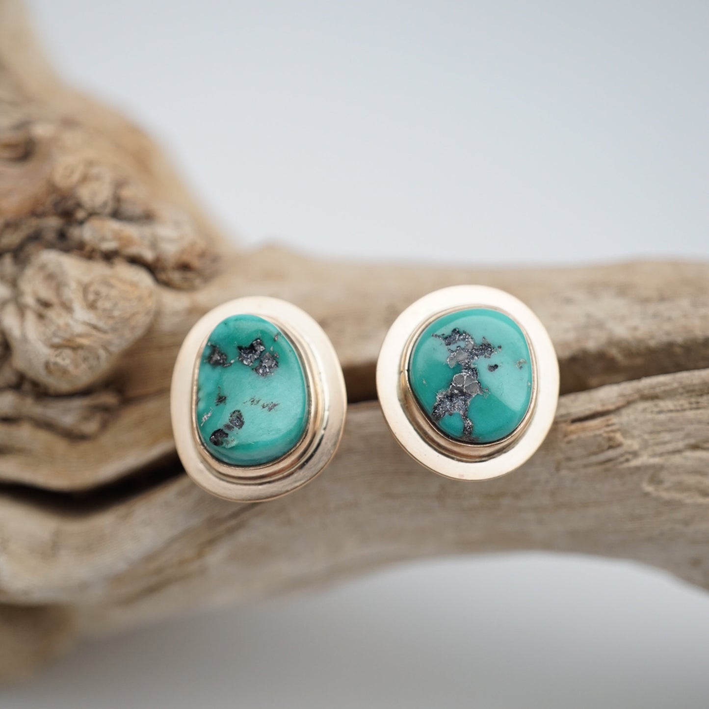 sleeping beauty turquoise + 14k goldfill studs - Lumenrose