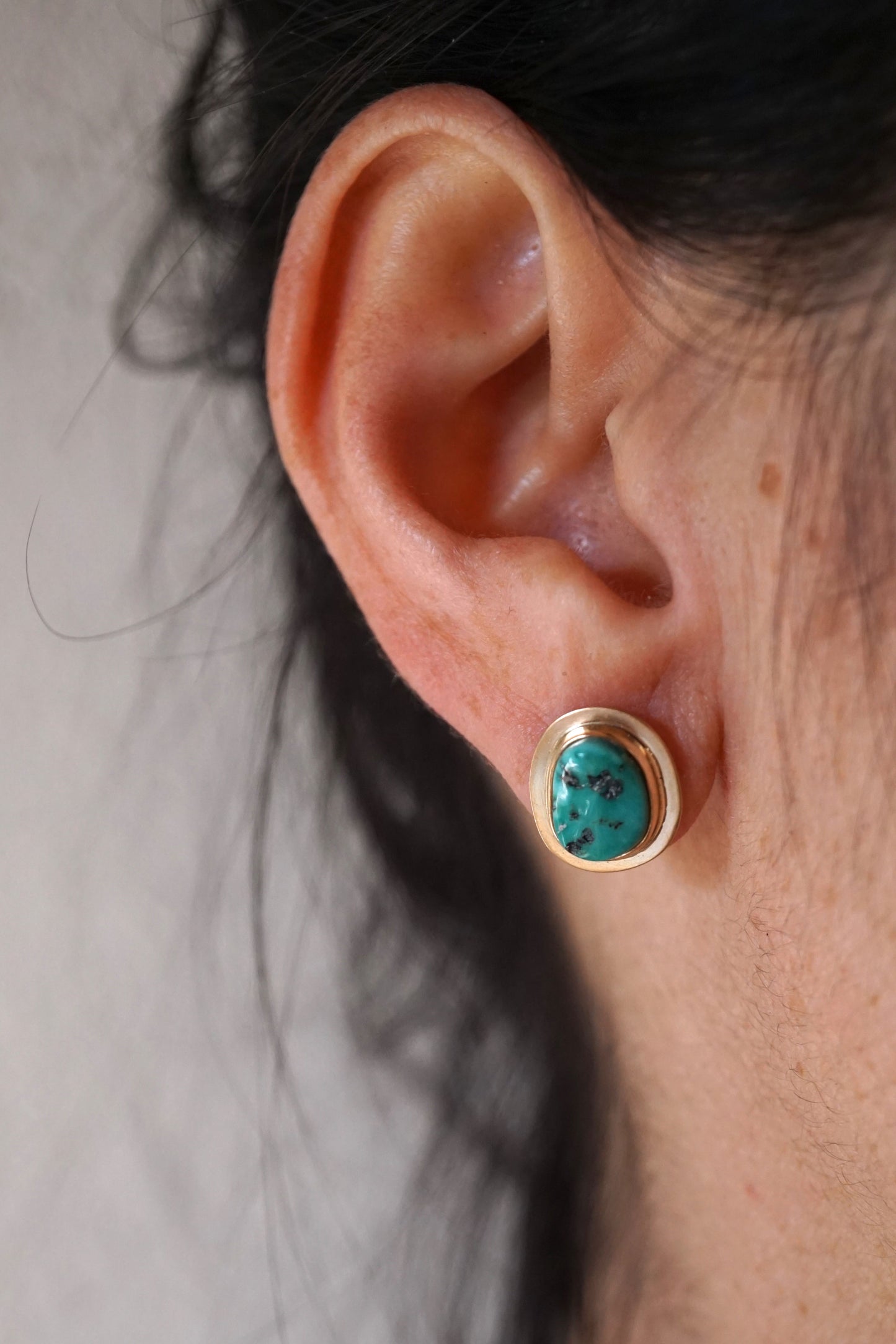 sleeping beauty turquoise + 14k goldfill studs - Lumenrose