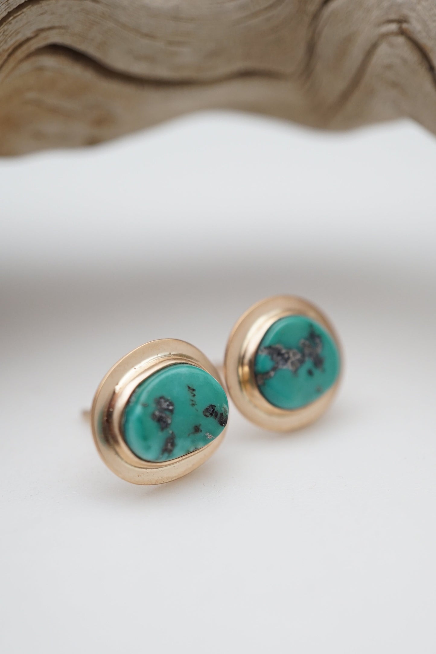 sleeping beauty turquoise + 14k goldfill studs - Lumenrose