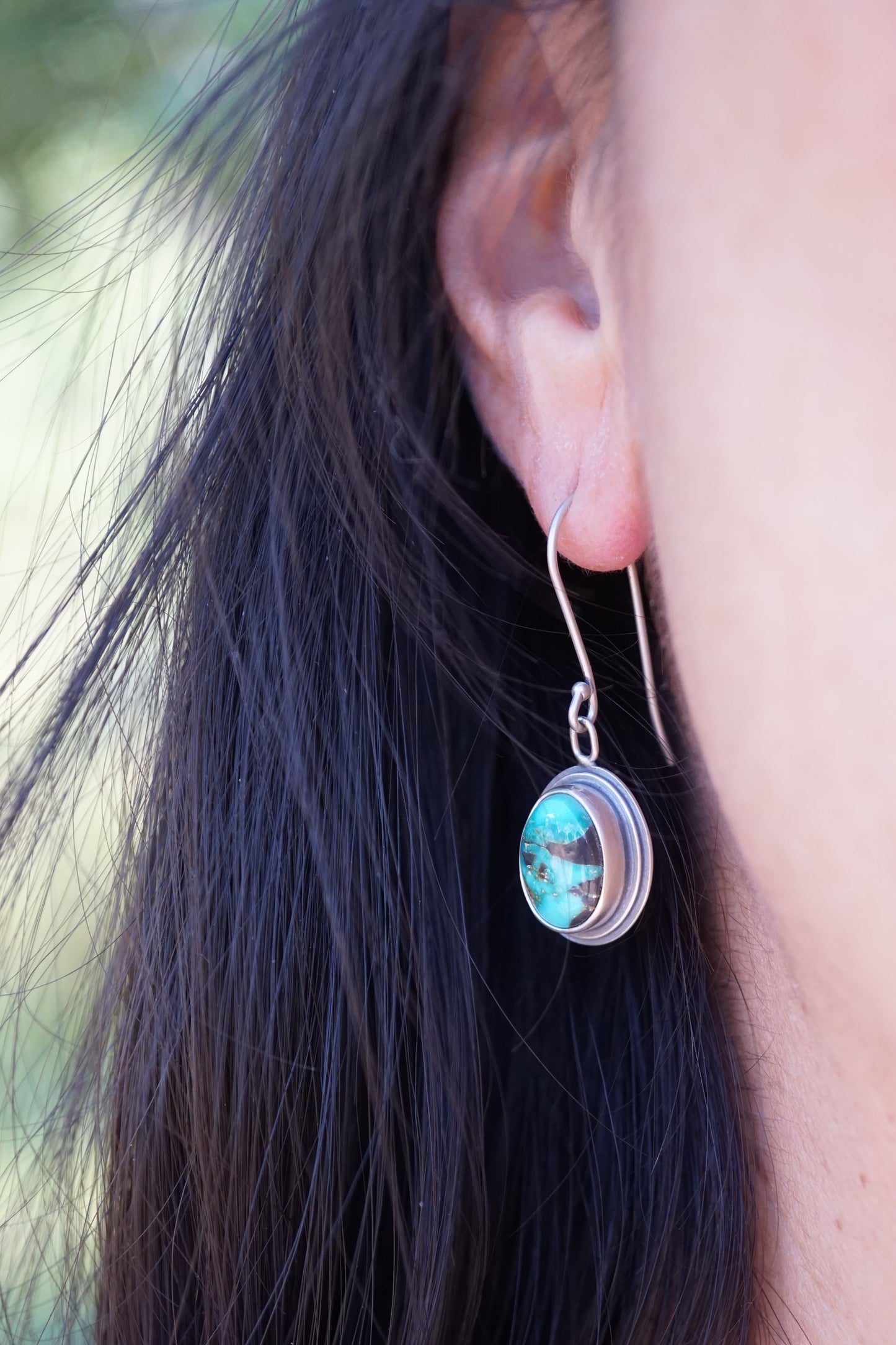 small carico lake turquoise dangle earrings - Lumenrose